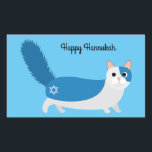 Adesivo Retangular Feliz Hanukkah Kitty Cat<br><div class="desc">Celebre Chanukah com nossos adoráveis e festivos gatinhos!</div>
