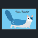 Adesivo Retangular Feliz Hanukkah Kitty Cat<br><div class="desc">Celebre Chanukah com nossos adoráveis e festivos gatinhos!</div>