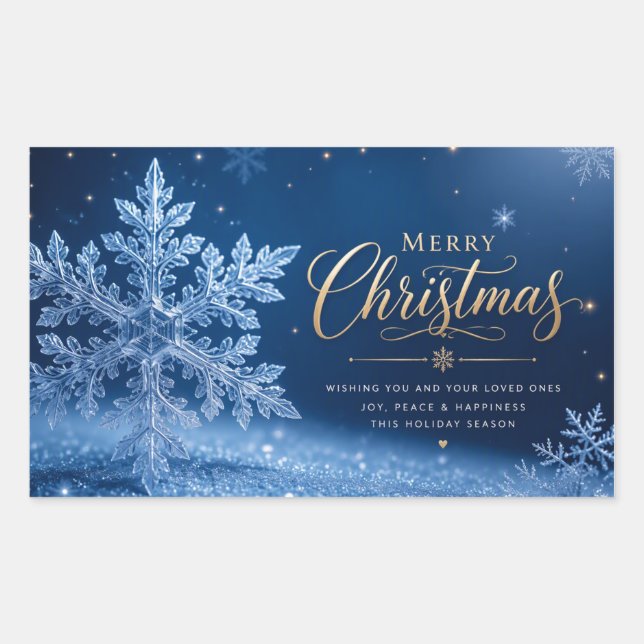 Adesivo Retangular Feliz Natal  (Frente)