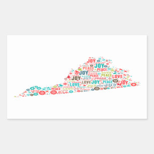 Adesivo Retangular Feliz Natal da Virgínia