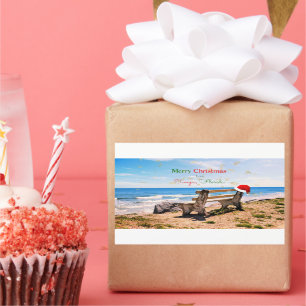 Adesivo Retangular Feliz Natal de Tampa, Flórida,