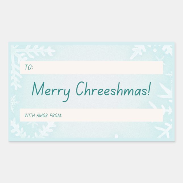 Adesivo Retangular Feliz Natal Snowflake Gift (Frente)