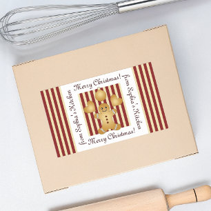 Adesivo Retangular Feliz Natal - Tratamentos Caseiros de Biscoitos Bo