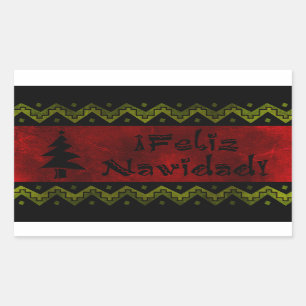 Adesivo Retangular Feliz Navidad arriba