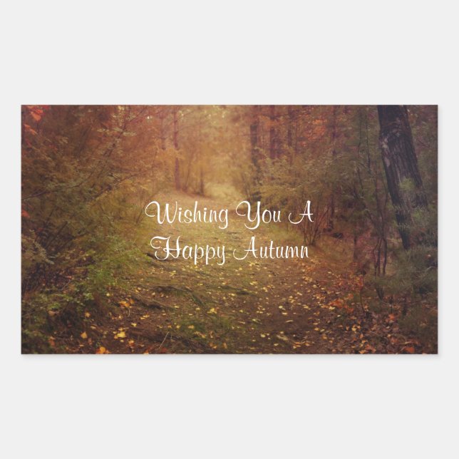 Adesivo Retangular Feliz outono (Frente)