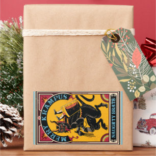 Adesivo Retangular Feliz Xmas Krampus Naughs Brats Circus Poster