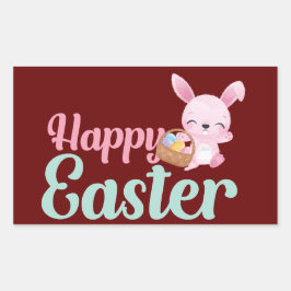 Adesivo Retangular FELZ PASCOA engraçado do coelho da Páscoa