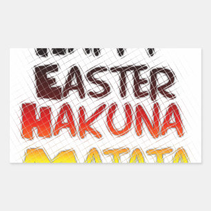 Adesivo Retangular Felz pascoa: Hakuna Matata Text Art Design