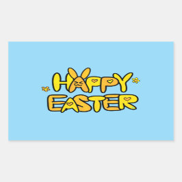 Adesivo Retangular Felz pascoa Sunny Springtime