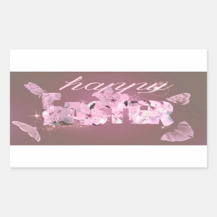 Adesivo Retangular Felzs pascoa E Borboletas