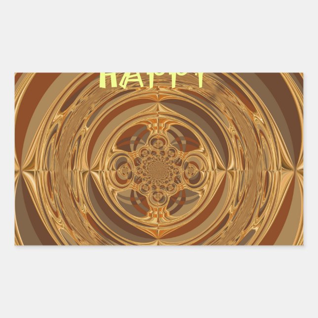 Adesivo Retangular Feriados Felizes Círculo Impressão/Design (Frente)