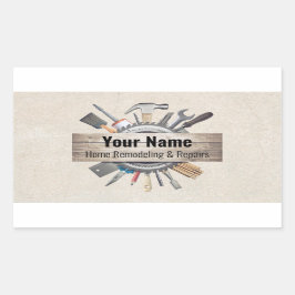 Adesivo Retangular Ferramentas personalizáveis de contratadores manua