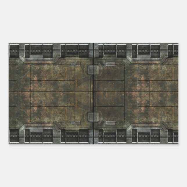 Adesivo Retangular Ferrugem de metal (Frente)