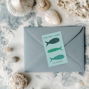 Adesivo Retangular Festa à Beira-Mar Chá de Noiva Peixes Fofos PERSON