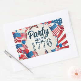 Adesivo Retangular Festa de 4 de julho