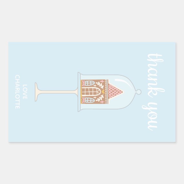 Adesivo Retangular Festa de Gingermore Obrigado, Stickers (Frente)