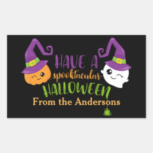 Adesivo Retangular Festa de Halloween Espetacular Favor Personalizado