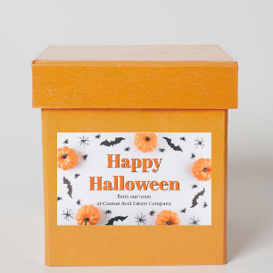 Adesivo Retangular Festa de Halloween Personalizada da Empresa