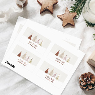 Adesivo Retangular Festa de Natal Festiva Joyeux Noel Party Chic