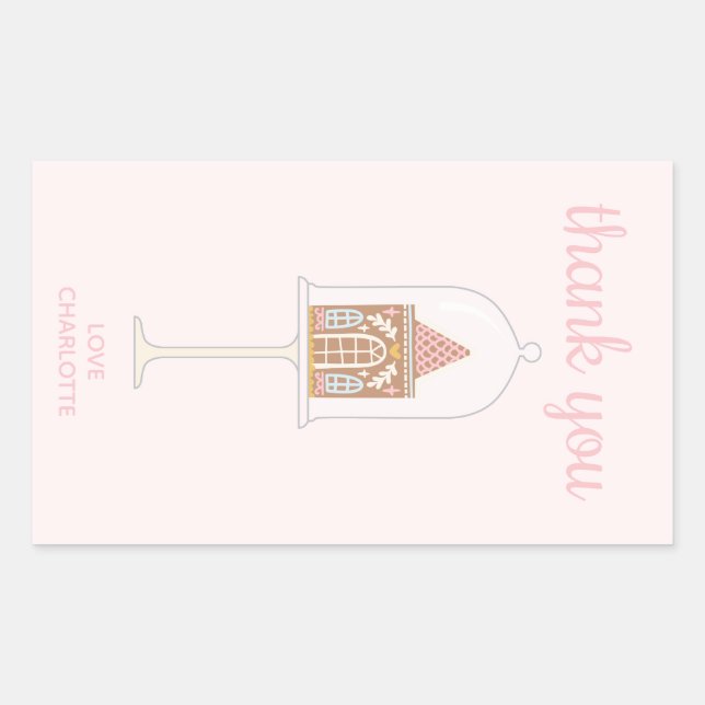 Adesivo Retangular Festa De Pão De Gengibre Obrigado A Retângulo (Frente)