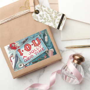 Adesivo Retangular Festa de Vícios Antigos, Jogos de Azar, Bebida, Fu