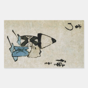 Adesivo Retangular Festival Matsuri Costume Ators Feudal Japão