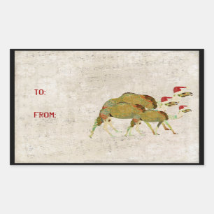 Adesivo Retangular Festivo Dreamy Camels Gift Sticker