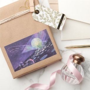 Adesivo Retangular Ficção científica do vintage, uma esfera de