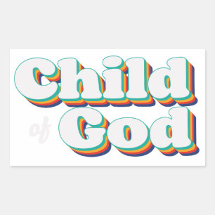 Adesivo Retangular Filho de Deus Inspiração Cristã Vintage