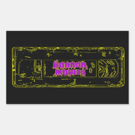 Adesivo Retangular Filmes de terror VHS-Amarelo/Roxo