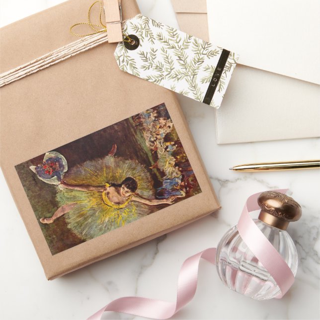 Adesivo Retangular Fim de uma Arabesque de Edgar Degas, Ballet Antigo (Presentear)