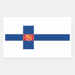 Adesivo Retangular Finlandia/bandeira finlandesa/Finn