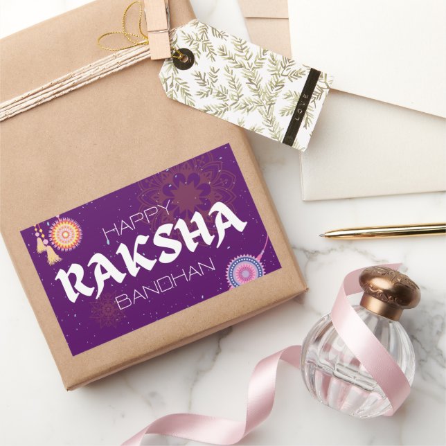 Adesivo Retangular Fios do Amor – Celebração do Raksha Bandhan (Presentear)