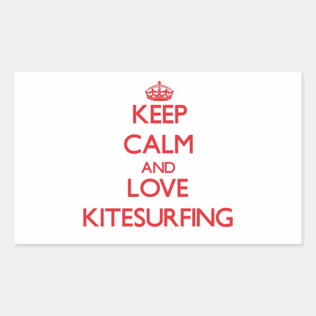 Adesivo Retangular Fique calmo e ame Kitesurfing (Frente)