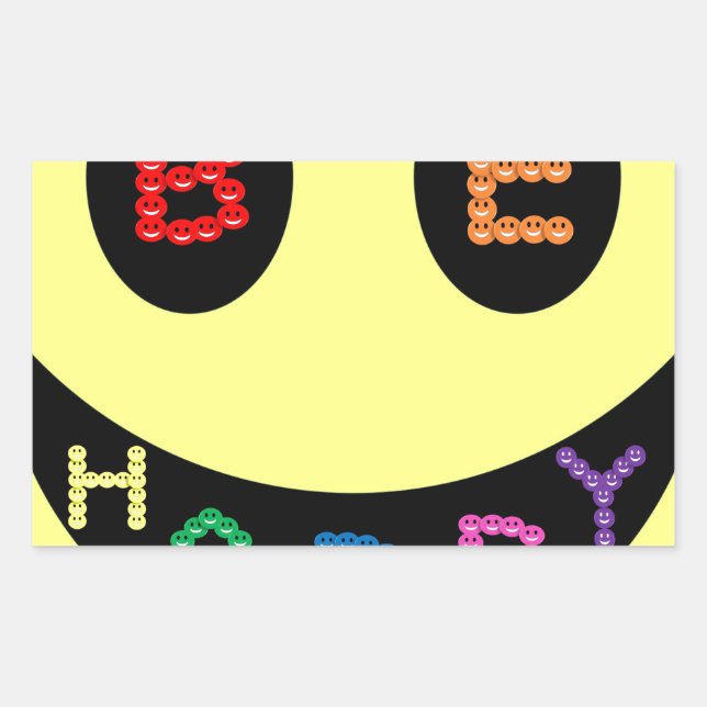 Adesivo Retangular Fique Calmo Seja Feliz Destino (Frente)