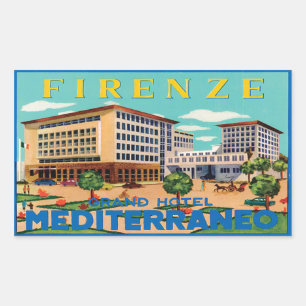 Adesivo Retangular Firenze Grande Hotel Mediterraneo