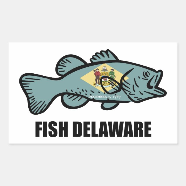 Adesivo Retangular Fish Delaware (Frente)