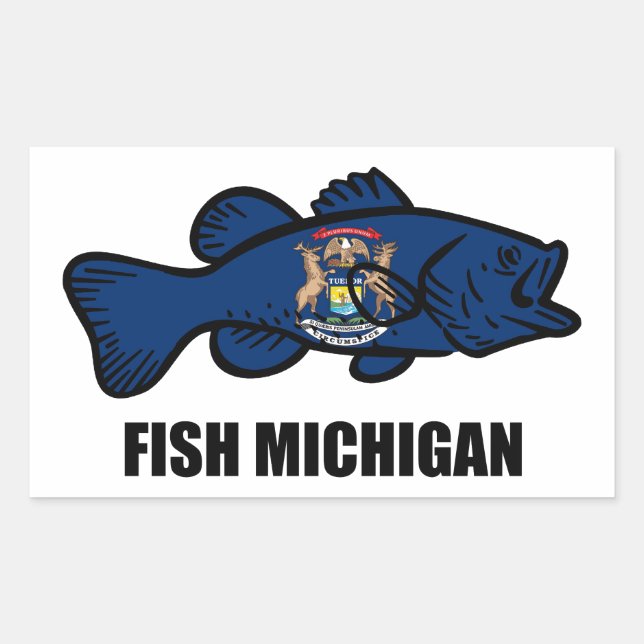 Adesivo Retangular Fish Michigan (Frente)
