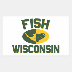 Adesivo Retangular Fish Wisconsin