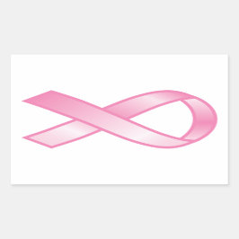 Adesivo Retangular Fita cor-de-rosa do cancro da mama
