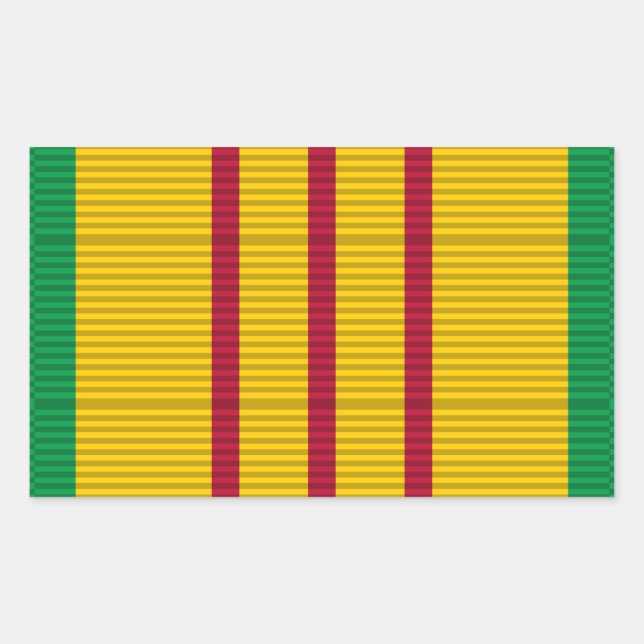 Adesivo Retangular Fita da Medalha de Serviço no Vietnã (Frente)