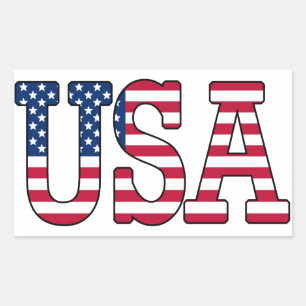 Adesivo Retangular Flag Sticker Americano