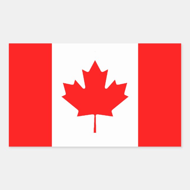 Adesivo Retangular Flag Sticker Canadense (Frente)