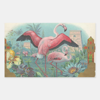 Adesivo Retangular Flamingo