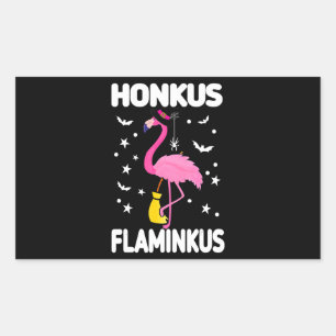 Adesivo Retangular Flamingoo   Honkus Flaminkus Halloween Flamingoo