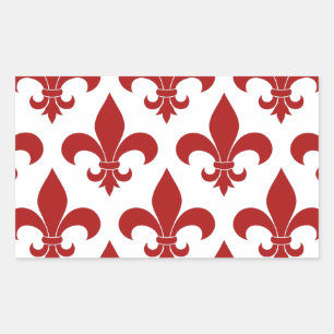 Adesivo Retangular Fleur de lis Pattern Classic