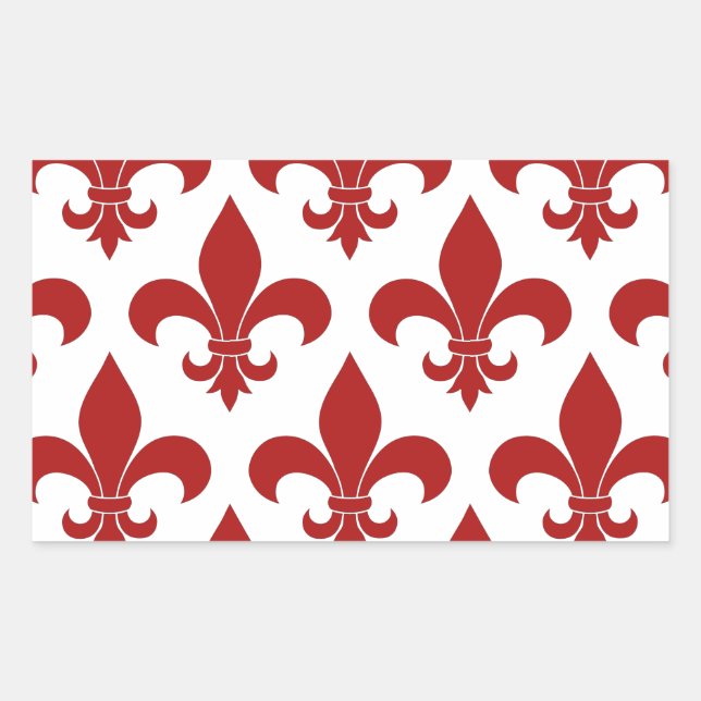 Adesivo Retangular Fleur de lis Pattern Classic (Frente)