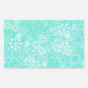 Adesivo Retangular flocos de neve