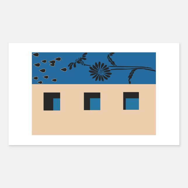 Adesivo Retangular Flor de Construção (Frente)