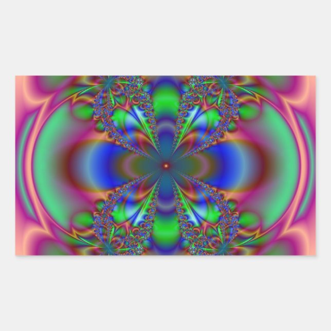 Adesivo Retangular Flor Fratural Em Várias Cores (Frente)